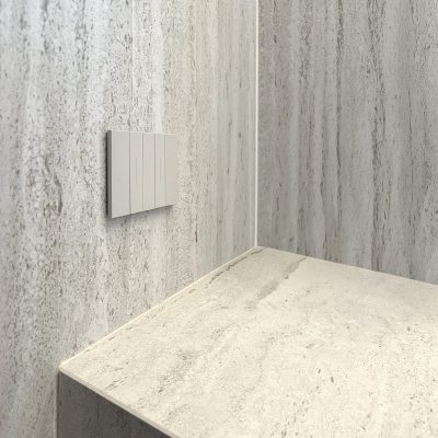 HOMEDESIGN_Bagno di design con Piastrelle Travertino Dekton Cosentino