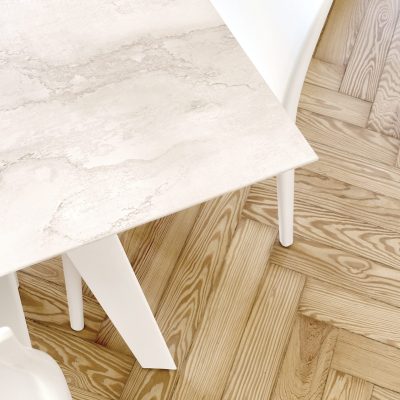 HOMEDESIGN_Cucina laccata bianca con tavolo