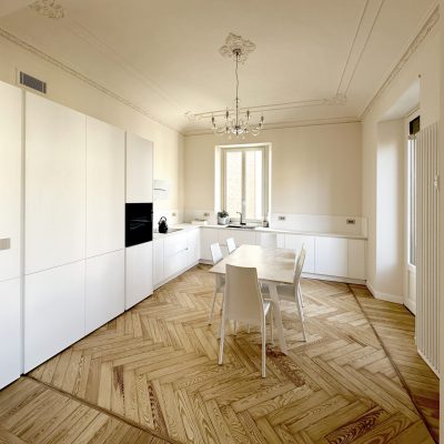 HOMEDESIGN_Cucina laccata bianca di design in casa signorile